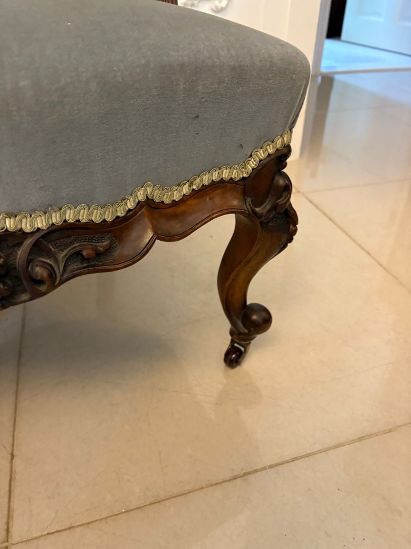 Outstanding Quality Pair of Antique Victorian Carved Walnut Ladies and Gentlemen’s Chairs - Image 19